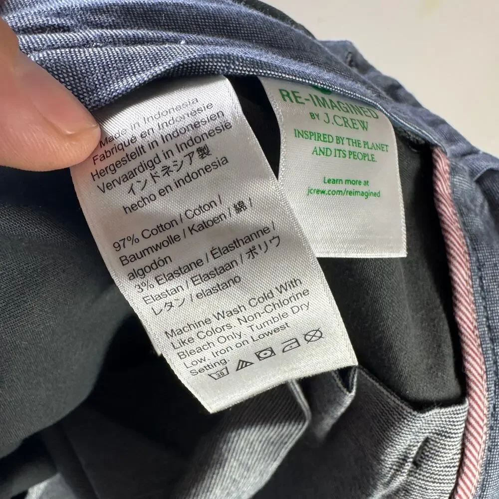 J.Crew 770 Straight-Fit Core Stretch Chino Pants Mens W32 L30 Gray AR886 Twill